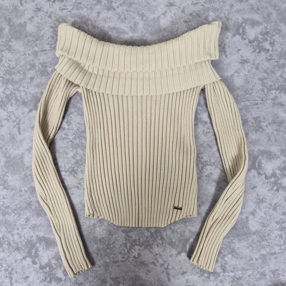 Savage X Fenty Ribbed Off Shoulder Top Womens Medium Coquette Balletcore Cream